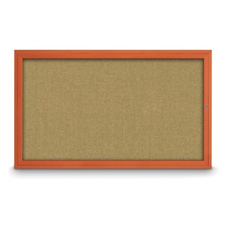 United Visual Products Slim Enclosed Corkboard, 24"x36", Bronze Alum Frame/Dark Spruce UVEB2436-BRONZE-DRKSPR
